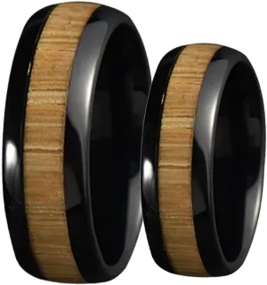 Couple Rings Custom Engagement Ring Men and Women,Wedding Rings Tungsten 8MM Black Brown Ring with Round Anniversary Rings Couple