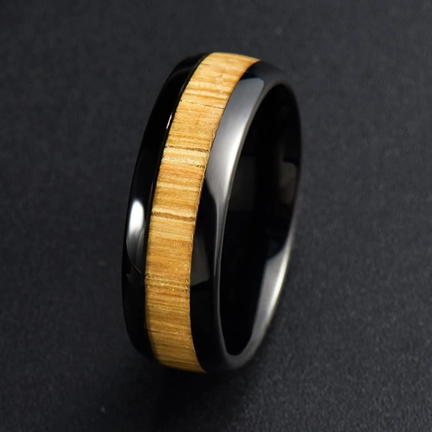 Couple Rings Custom Engagement Ring Men and Women,Wedding Rings Tungsten 8MM Black Brown Ring with Round Anniversary Rings Couple