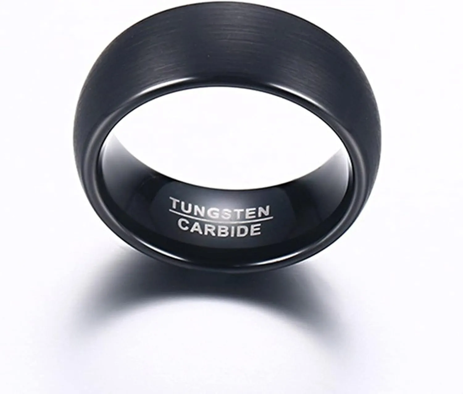 Couple Rings Engraving, Men Tungsten Ring Black Rose Gold Brushed Ring 8/6mm Wide Engagement Couple Rings