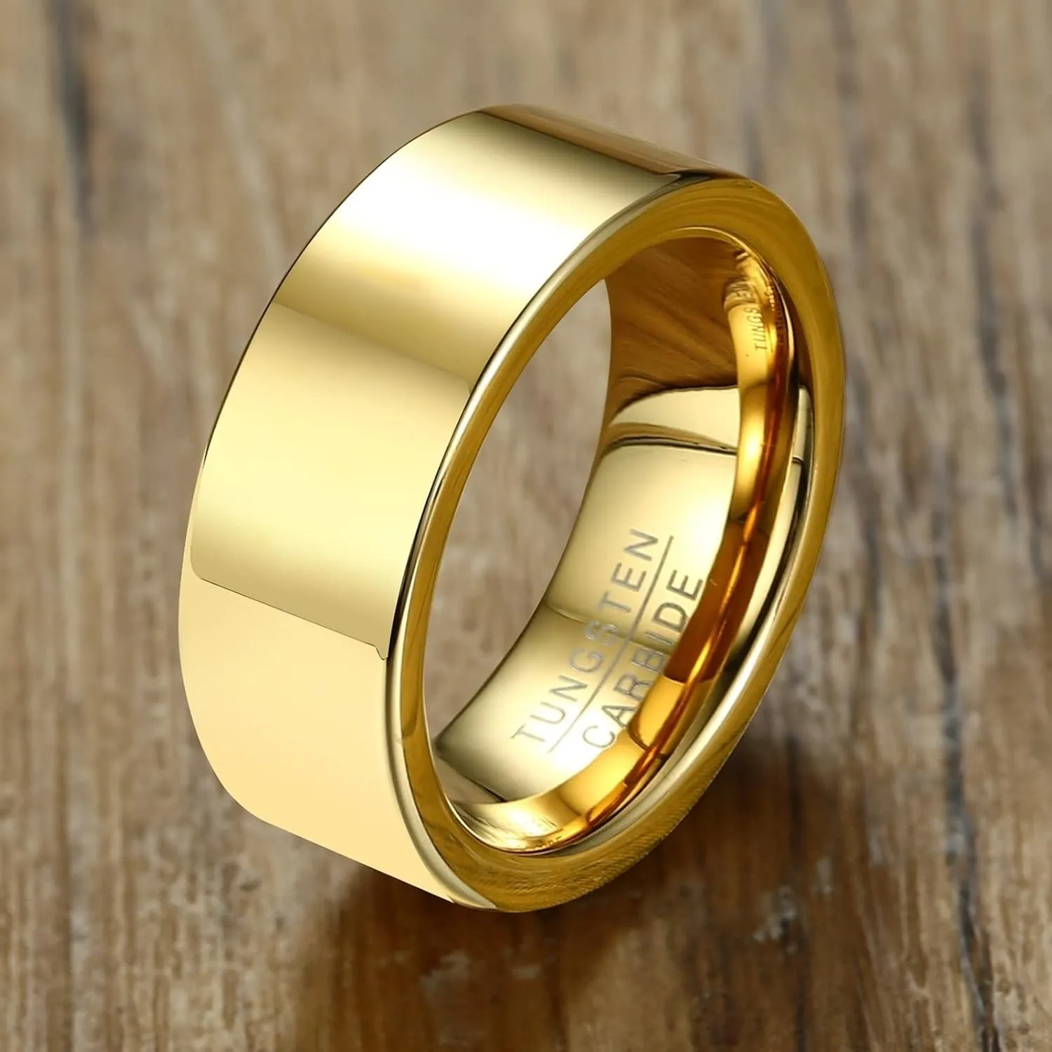 Couple Wedding Rings Set, Gold Tungsten Rings for Men Polished Silver Ring 5mm Men's and Women's Fashion Rings