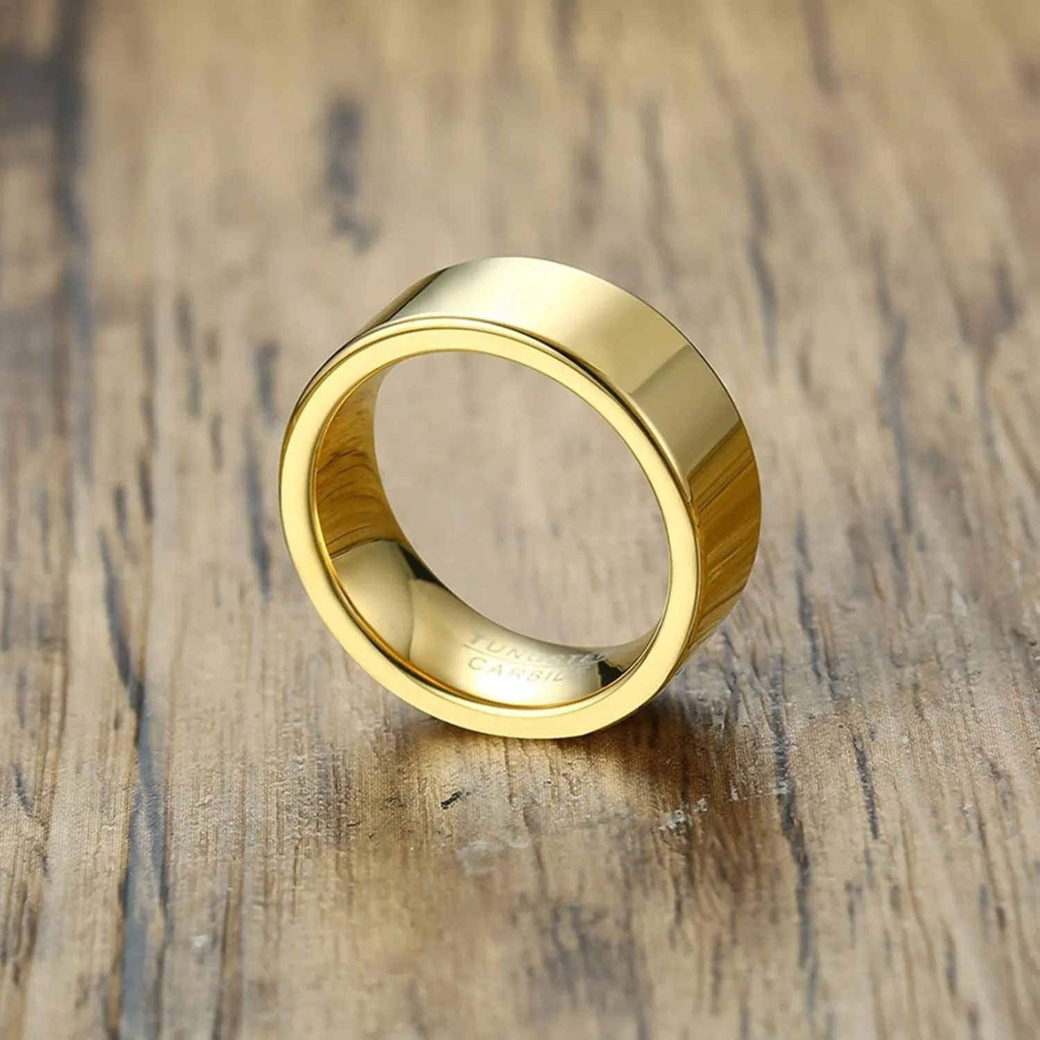 Couple Wedding Rings Set, Gold Tungsten Rings for Men Polished Silver Ring 5mm Men's and Women's Fashion Rings