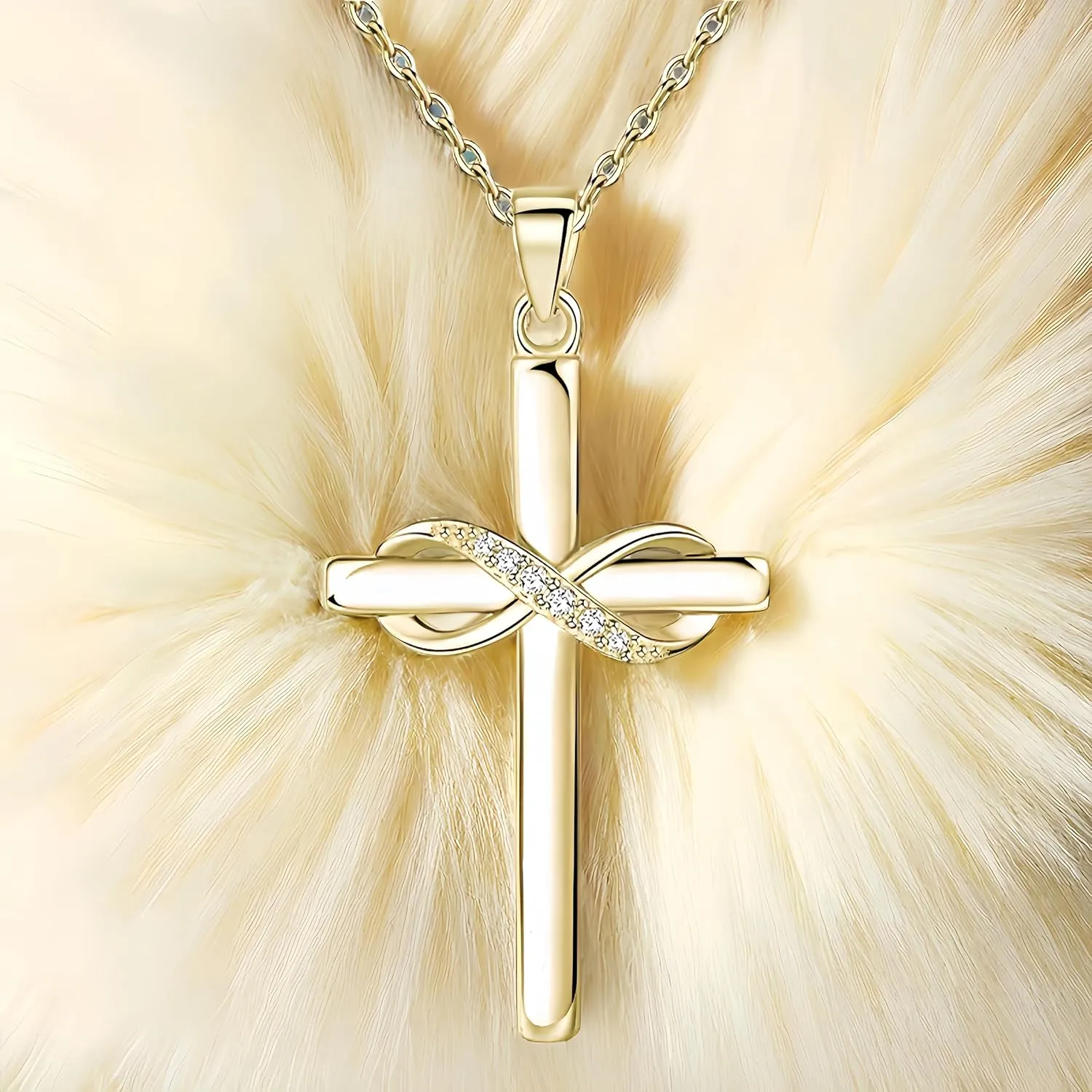 Cross Necklace for Women |18K Gold Plated Sterling Silver Cross Necklaces | Gold Pendant for Women