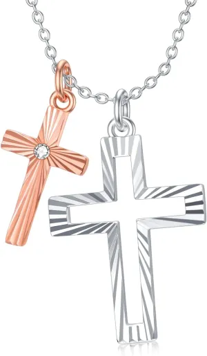 Cross Necklace Sterling Silver Cross Pendant Necklace Gift for Women Her Cross Lover