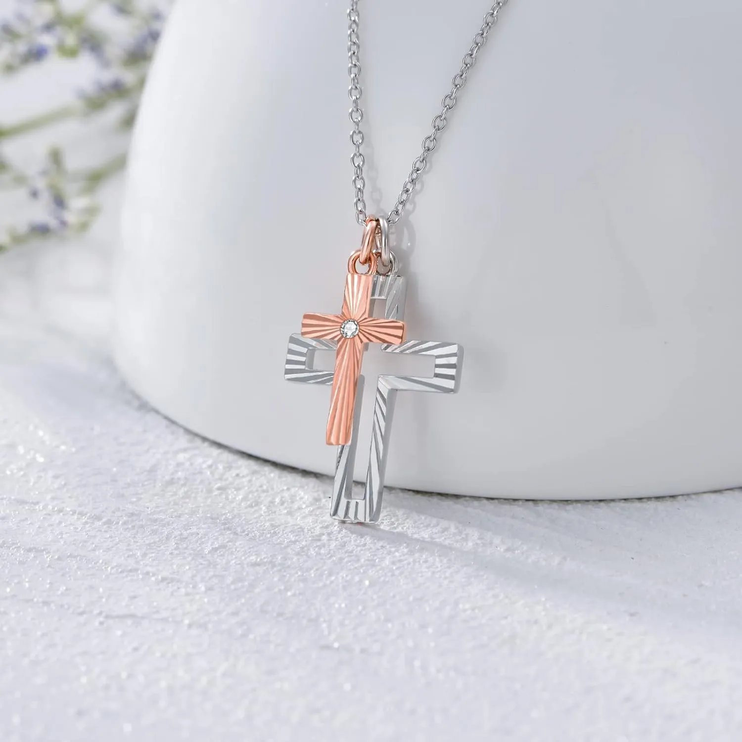 Cross Necklace Sterling Silver Cross Pendant Necklace Gift for Women Her Cross Lover