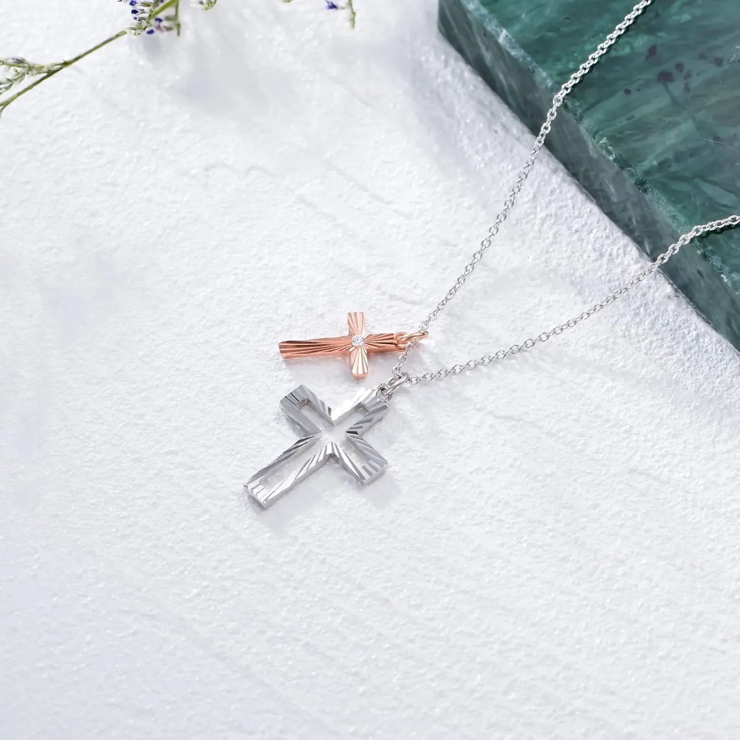 Cross Necklace Sterling Silver Cross Pendant Necklace Gift for Women Her Cross Lover