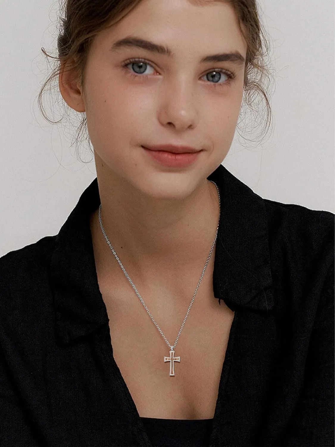 Cross Necklaces for Women 925 Sterling Silver Cross Pendant Christmas Religious Jewelry Gifts