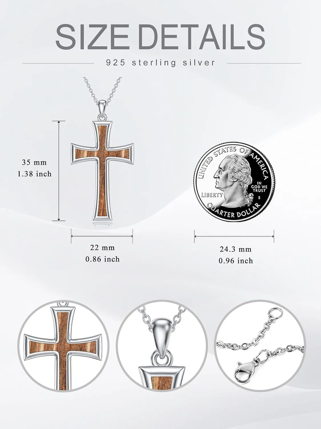 Cross Necklaces for Women 925 Sterling Silver Cross Pendant Christmas Religious Jewelry Gifts