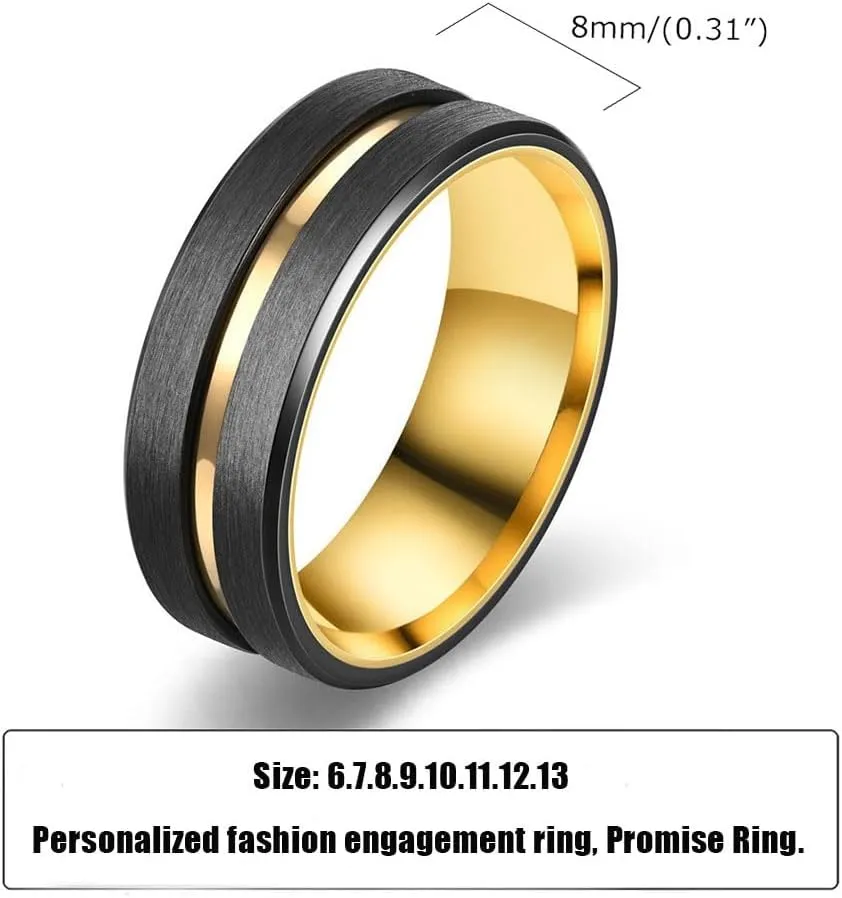 Custom Engraved Couple Rings Set Promise Rings for Him and Her Purple Matching Wedding Rings Inlaid with green,red and blue outer circle Central groove Men Wedding Band CZ Engagement Ring for Women