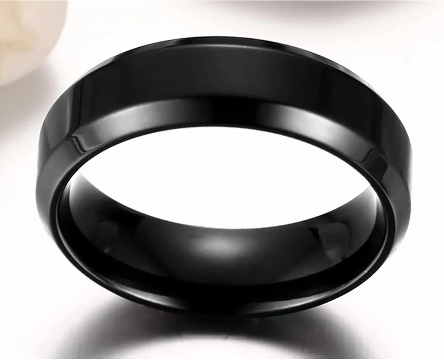 Custom Rings for Couples Stainless Steel, Marry Rings for Couples Size 6-12 Black Ring 6MM Heart Zirconia