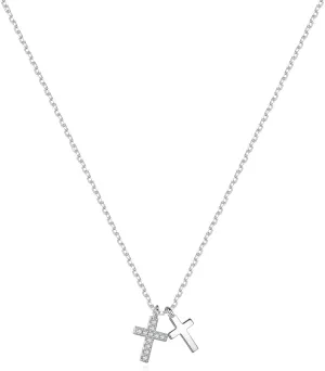 Dainty 925 Sterling Silver Cross Necklace for Women, Trendy Womens Cross Necklace for Girls Simple Silver Pendant Link Chains for Teen Girls Birthday Jewelry Gifts