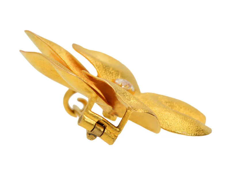 Edwardian Gold Pansy Flower Brooch