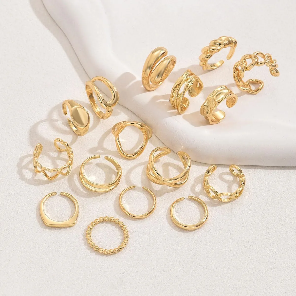 Elegant Gold Rings for Women Stackable & Knuckle Gold Rings Hypoallergenic Chunky Gold Rings for Women Adjustable Midi Rings Elegant Dainty Rings Jewelry for Women