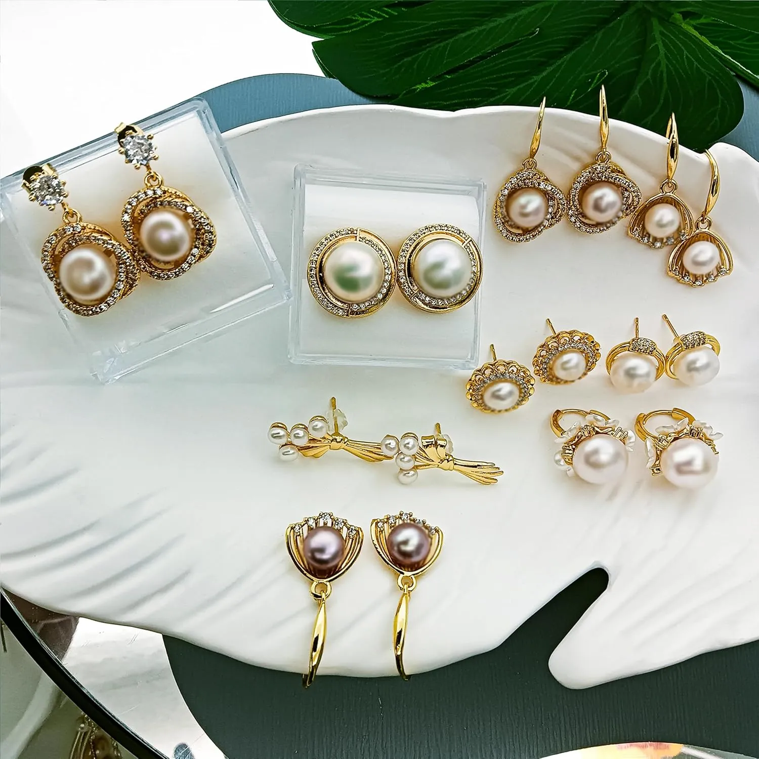 Elegant Stud Earrings for Women - Cultured Pearls, Base Won't Fade, Pearl Stud Earrings -Multiple Styles Available