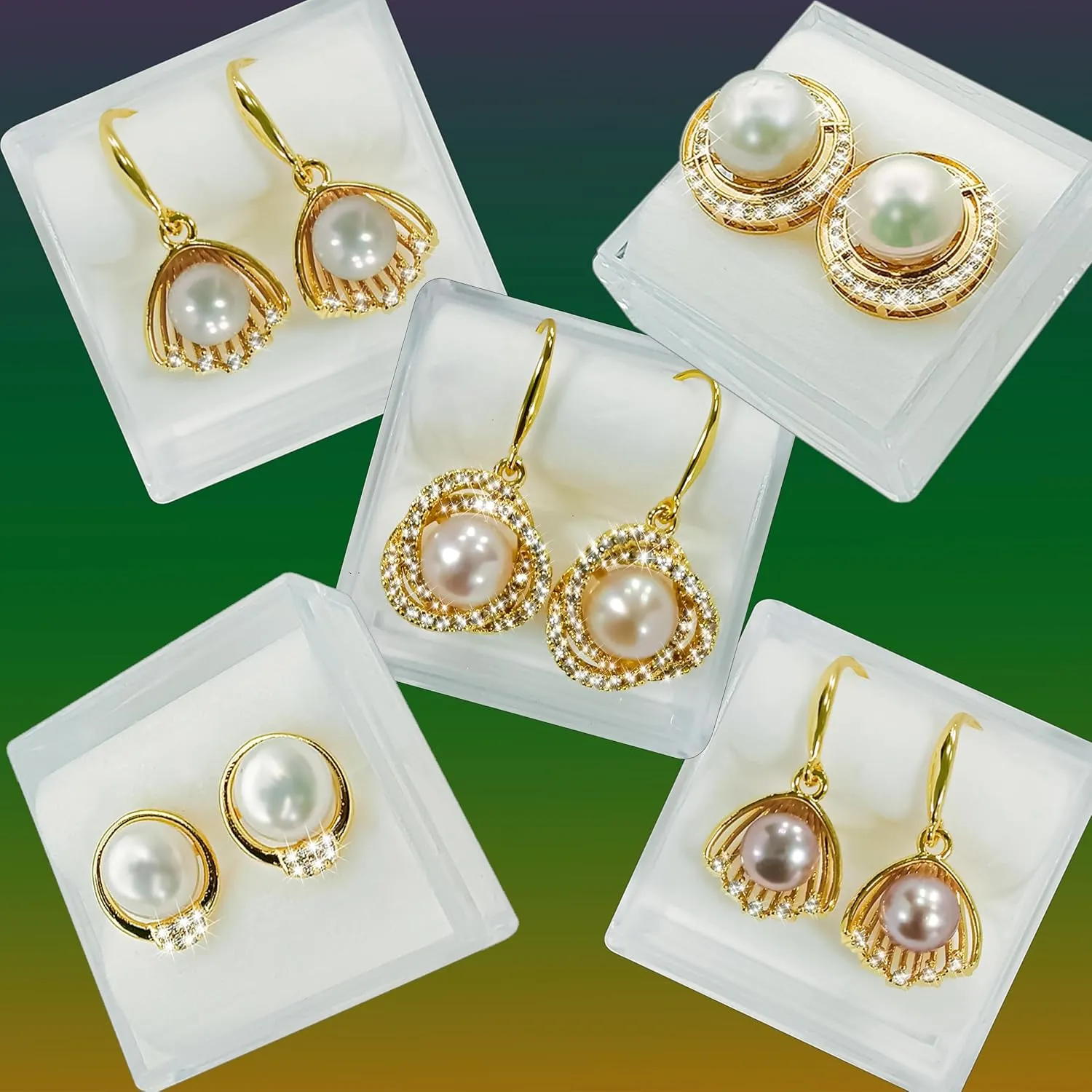 Elegant Stud Earrings for Women - Cultured Pearls, Base Won't Fade, Pearl Stud Earrings -Multiple Styles Available