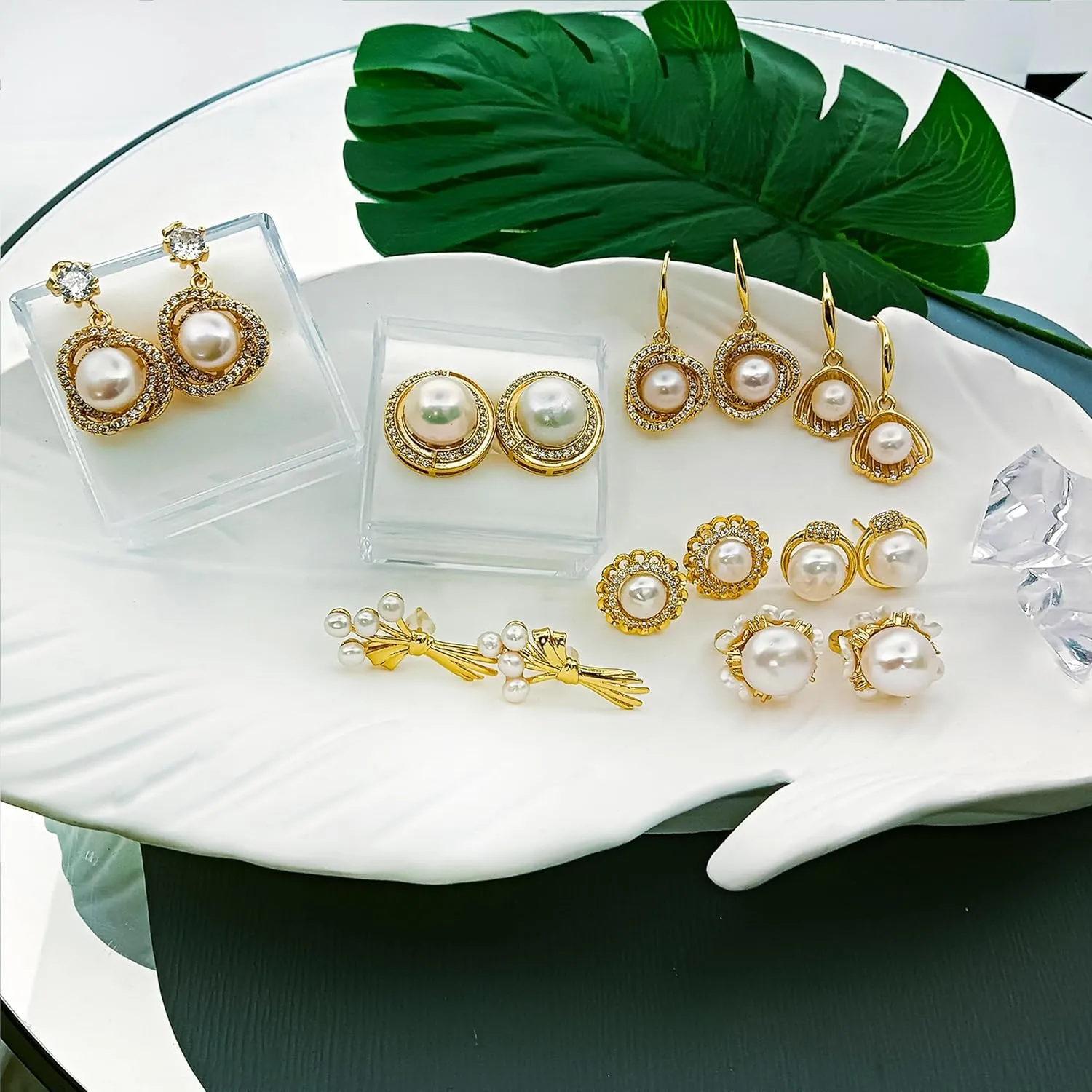 Elegant Stud Earrings for Women - Cultured Pearls, Base Won't Fade, Pearl Stud Earrings -Multiple Styles Available