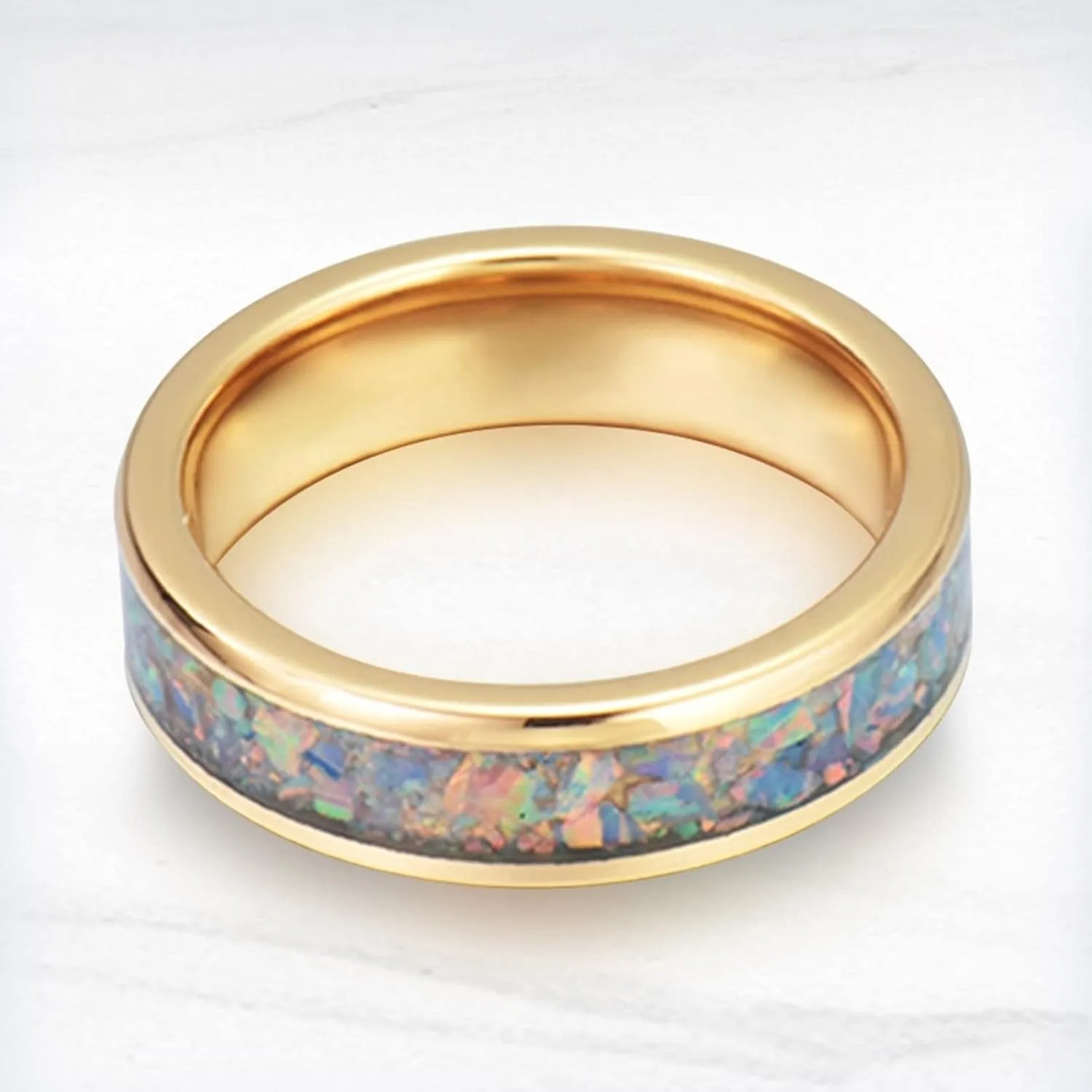 Engagement Rings for Men, Rings for Men Stainless Steel 8mm Gold Ring Inlay Silver Metal Engagement Couple Rings