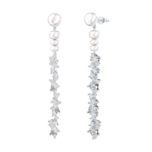 Exquisite Tassel Design: Fine Jewelry 925 Sterling Silver Gold-Plated Pearl Stud Earrings for Women