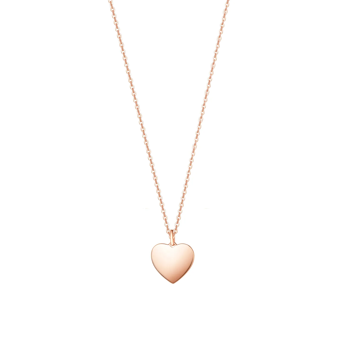 FANCIME Polished Heart 14K Rose Gold Necklace