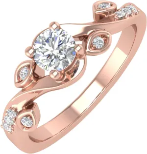FINEROCK 1/5 Carat Diamond Engagement Rings in 10K Gold