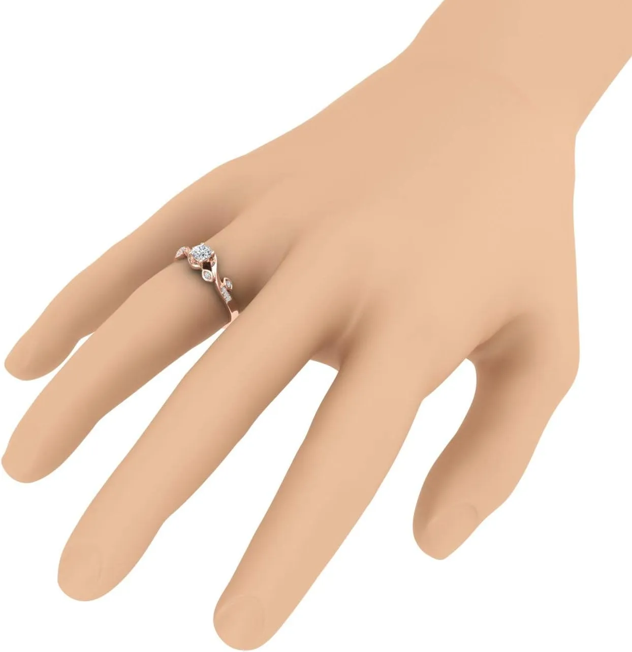 FINEROCK 1/5 Carat Diamond Engagement Rings in 10K Gold