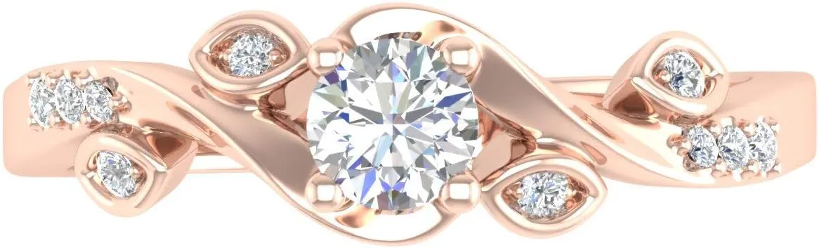 FINEROCK 1/5 Carat Diamond Engagement Rings in 10K Gold