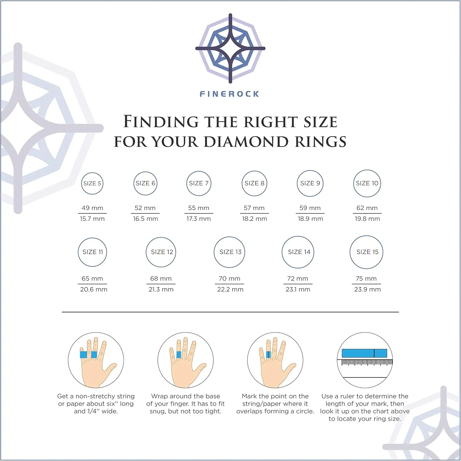 FINEROCK 1/5 Carat Diamond Engagement Rings in 10K Gold
