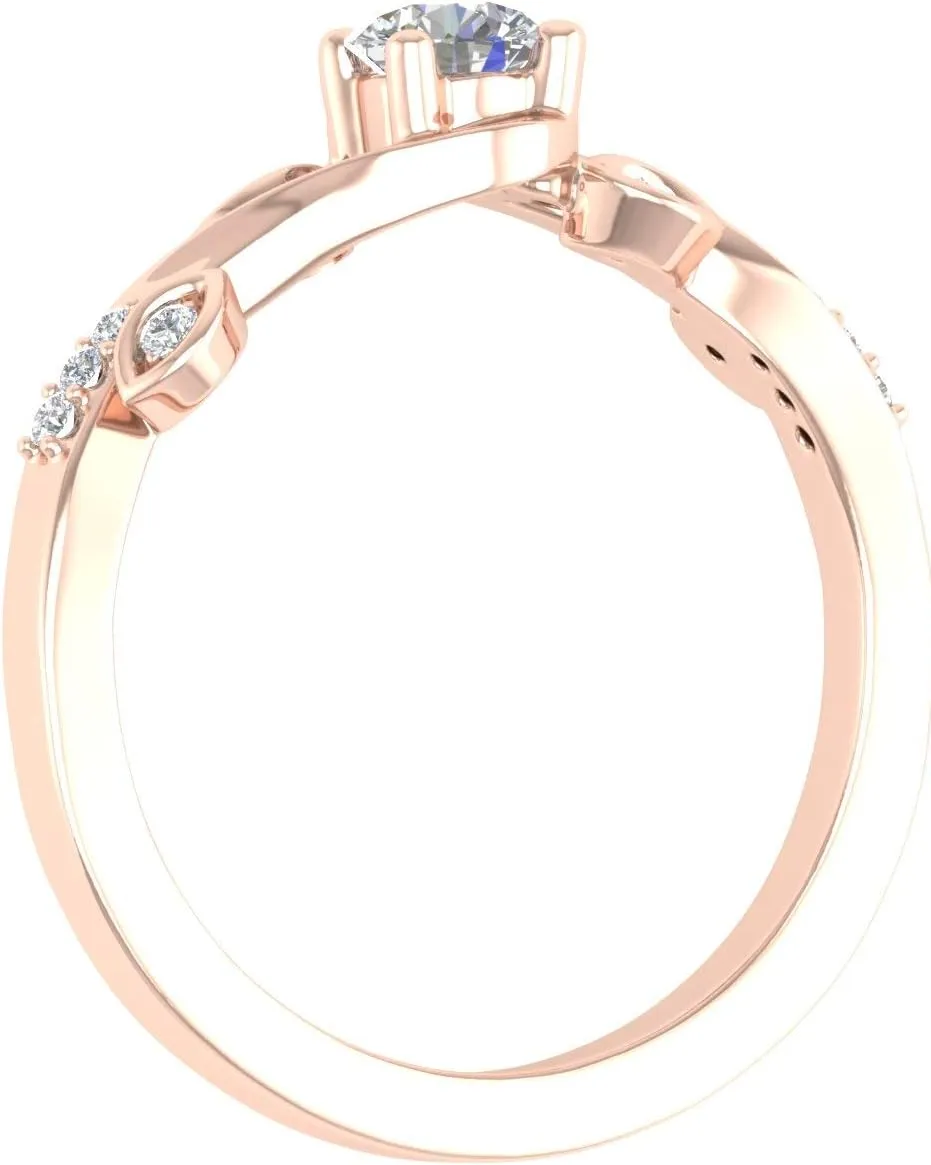 FINEROCK 1/5 Carat Diamond Engagement Rings in 10K Gold
