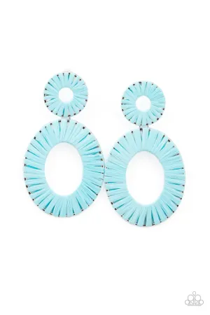 Foxy Flamenco - Blue Paparazzi Earrings