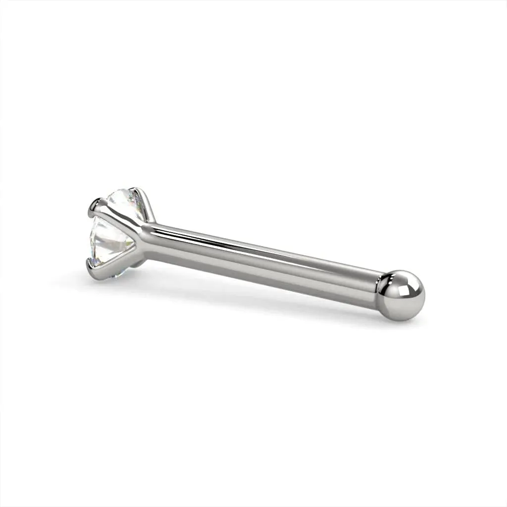 FreshTrends I1-2mm Diamond 14K Gold Nose Ring Bone - 20G