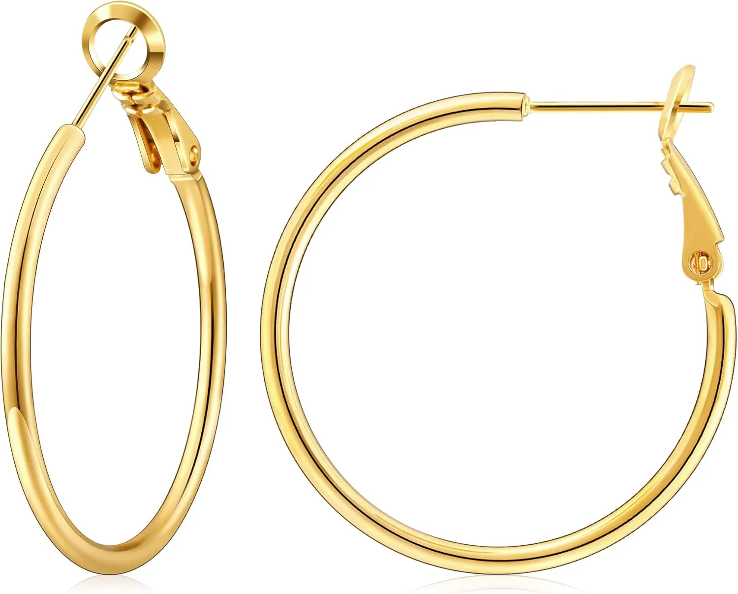 Gacimy Gold Hoop Earrings for Women 14K Gold Plated, 925 Sterling Silver Post hoops for Women