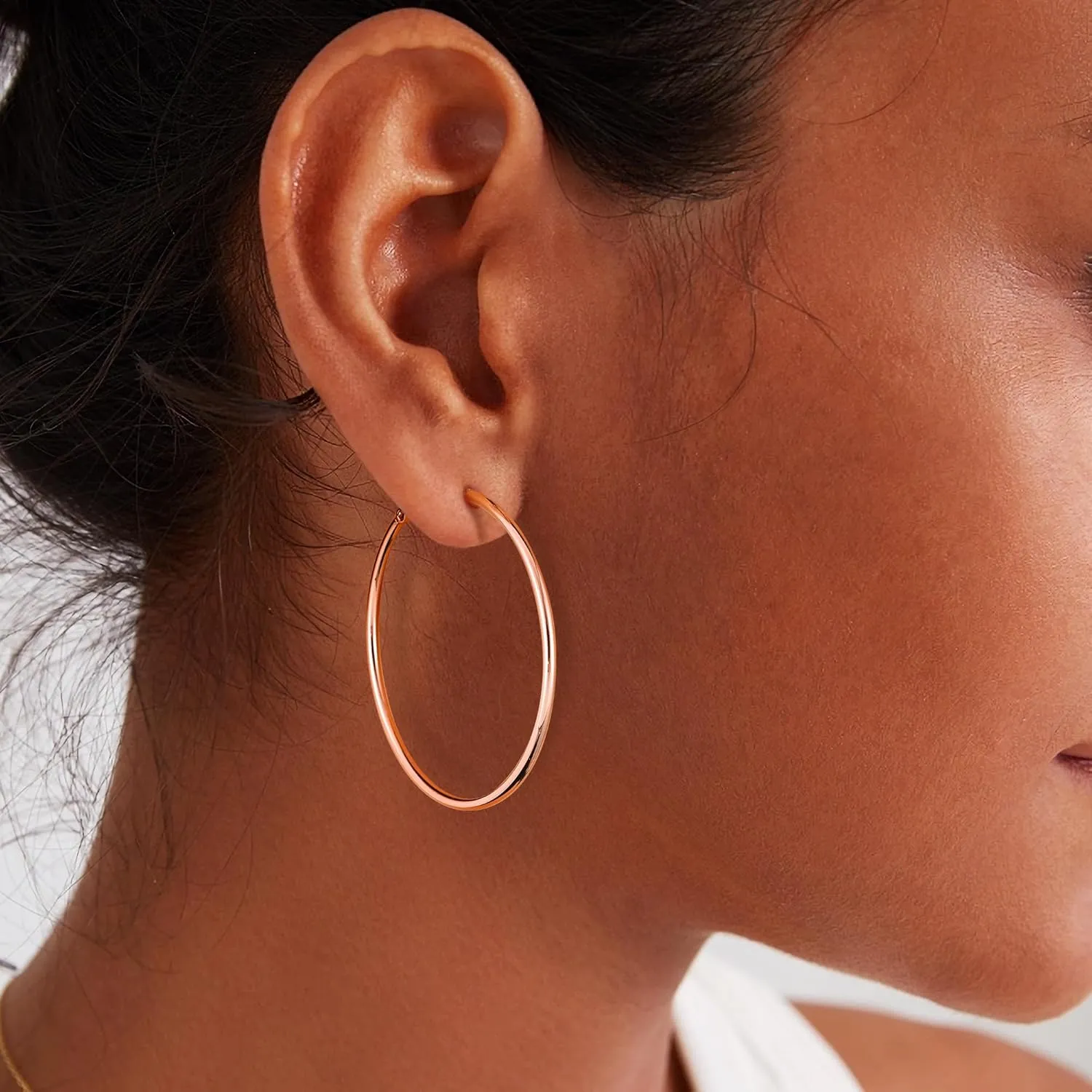 Gacimy Gold Hoop Earrings for Women 14K Gold Plated, 925 Sterling Silver Post hoops for Women