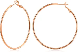 Gacimy Gold Hoop Earrings for Women 14K Gold Plated, 925 Sterling Silver Post hoops for Women