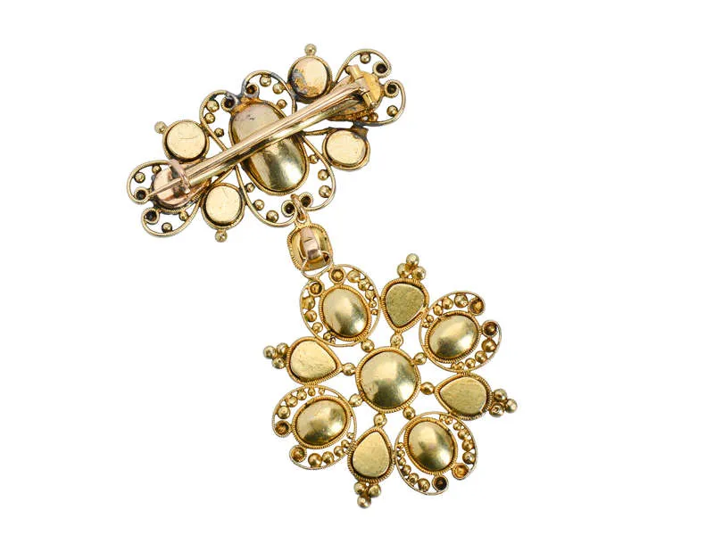 Georgian Topaz & Gem Set Brooch Pendant