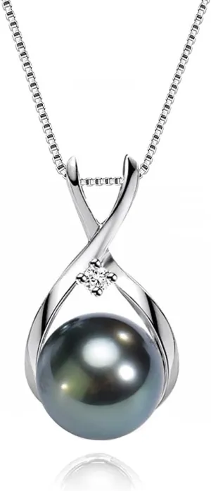 Gifts for Women-Tahitian-Black-Pearl-Necklace-Black-Pearl-Earrings Gift for Wife Wedding Birthday Anniversary-Mom Girlfriend Her