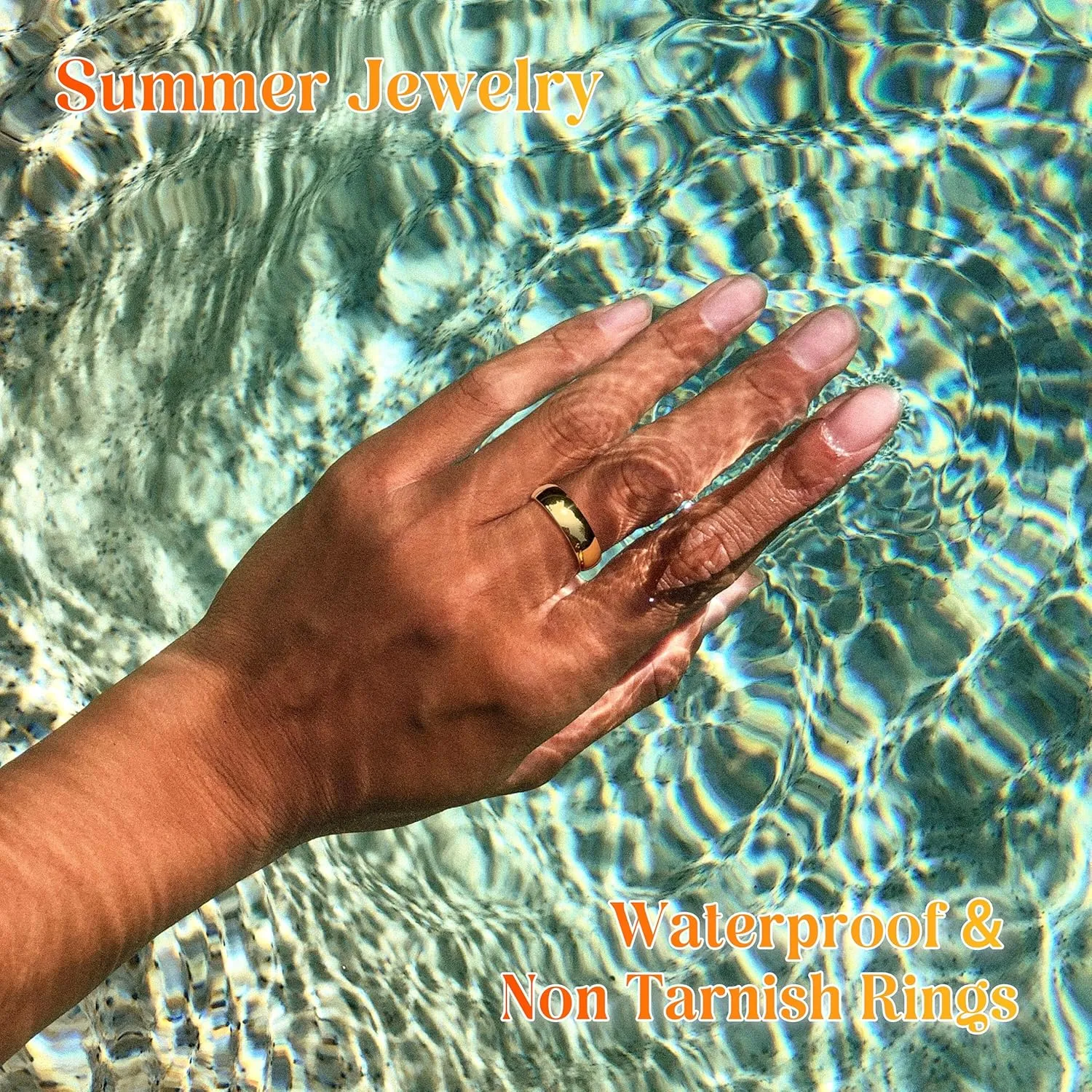 Gold Band Rings for Women Non Tarnish, 14K Gold Plated Rings Set for Wedding Statement, Stackable Simple Thumb Pinky Bands Comfort Fit 3Pcs 1mm 3mm 5mm for Jewelry Gift