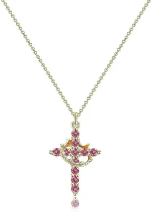 Gold Cross Necklaces for Women, Crown Cross Necklace Minimalist Trendy Jewelry Faith Cross Jewelry Necklace Valentines Day