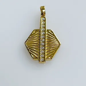 Gold Hexagon Coin Charm