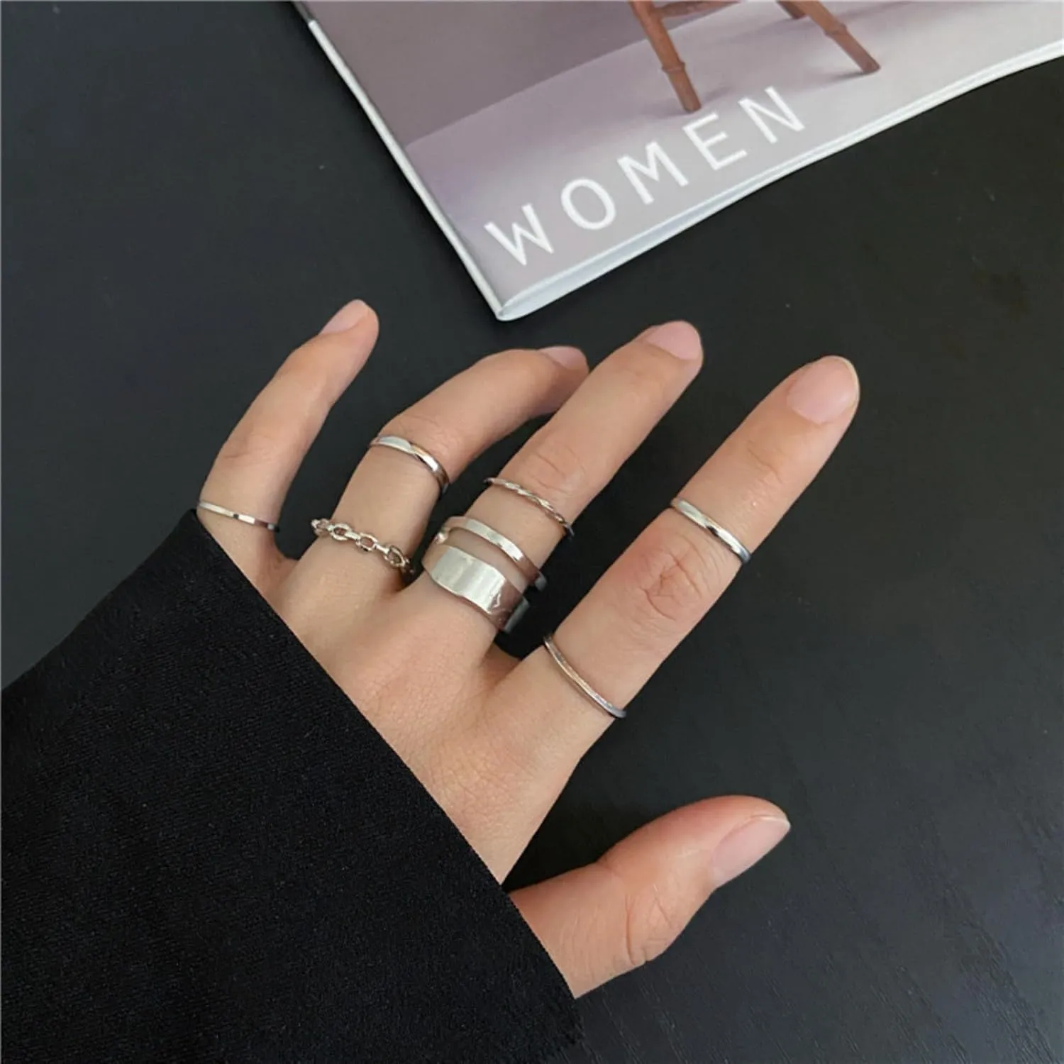 Gold Knuckle Rings Set for Women,Simple Smooth Finger Stackable Rings Set Vintage Joint Finger Rings Vintage Midi Rings Festival Jewelry