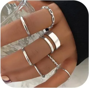 Gold Knuckle Rings Set for Women,Simple Smooth Finger Stackable Rings Set Vintage Joint Finger Rings Vintage Midi Rings Festival Jewelry