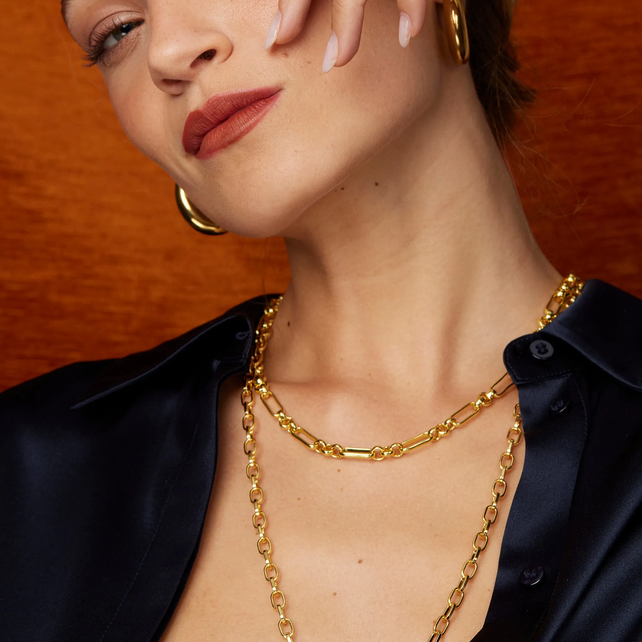 Gold Piaf Chain Necklace