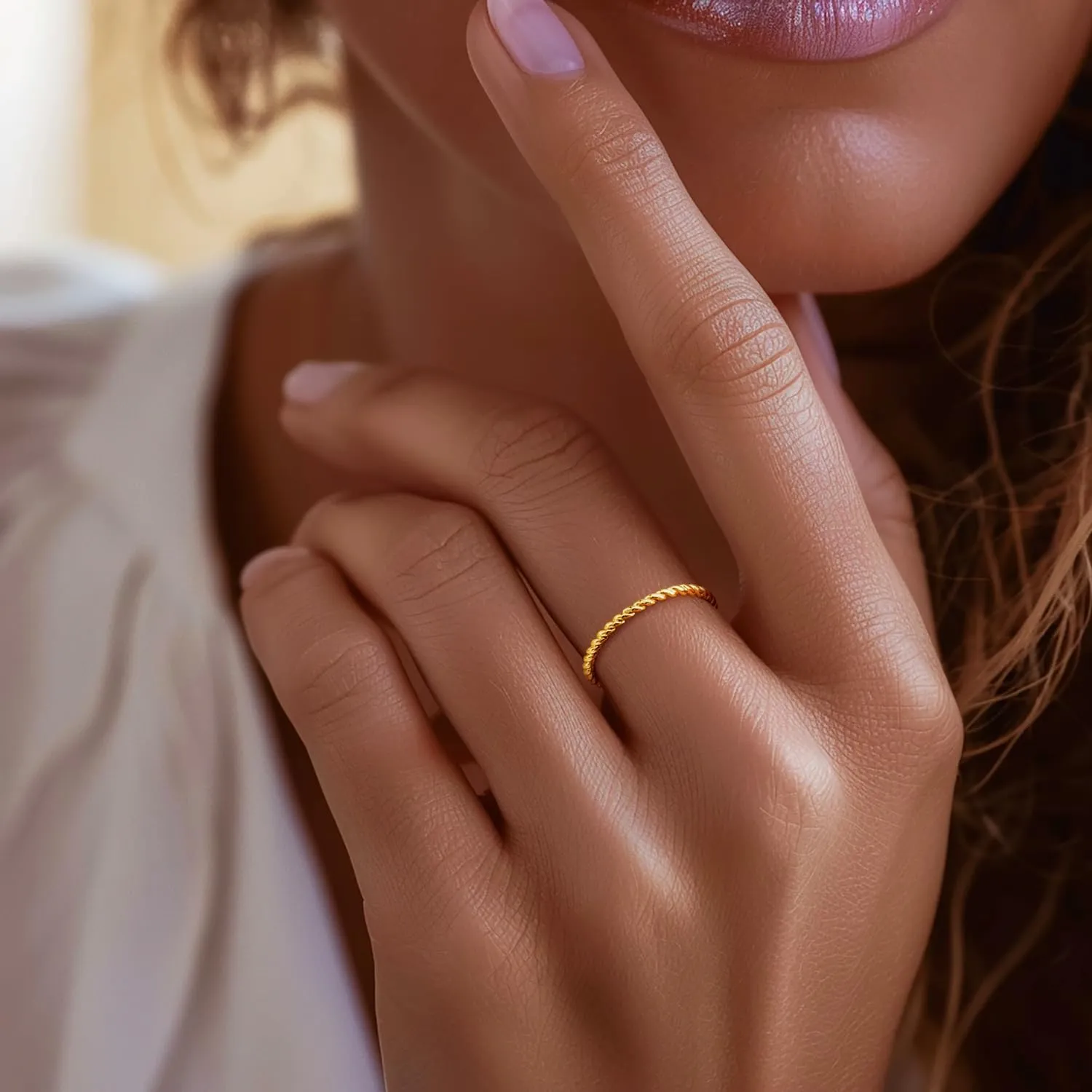 Gold Rings 14K Gold Jewelry For Women Non Tarnish Handmade Rings Beauty In Simplicity Understated Handmade Jewelry 5,6,7,8,9