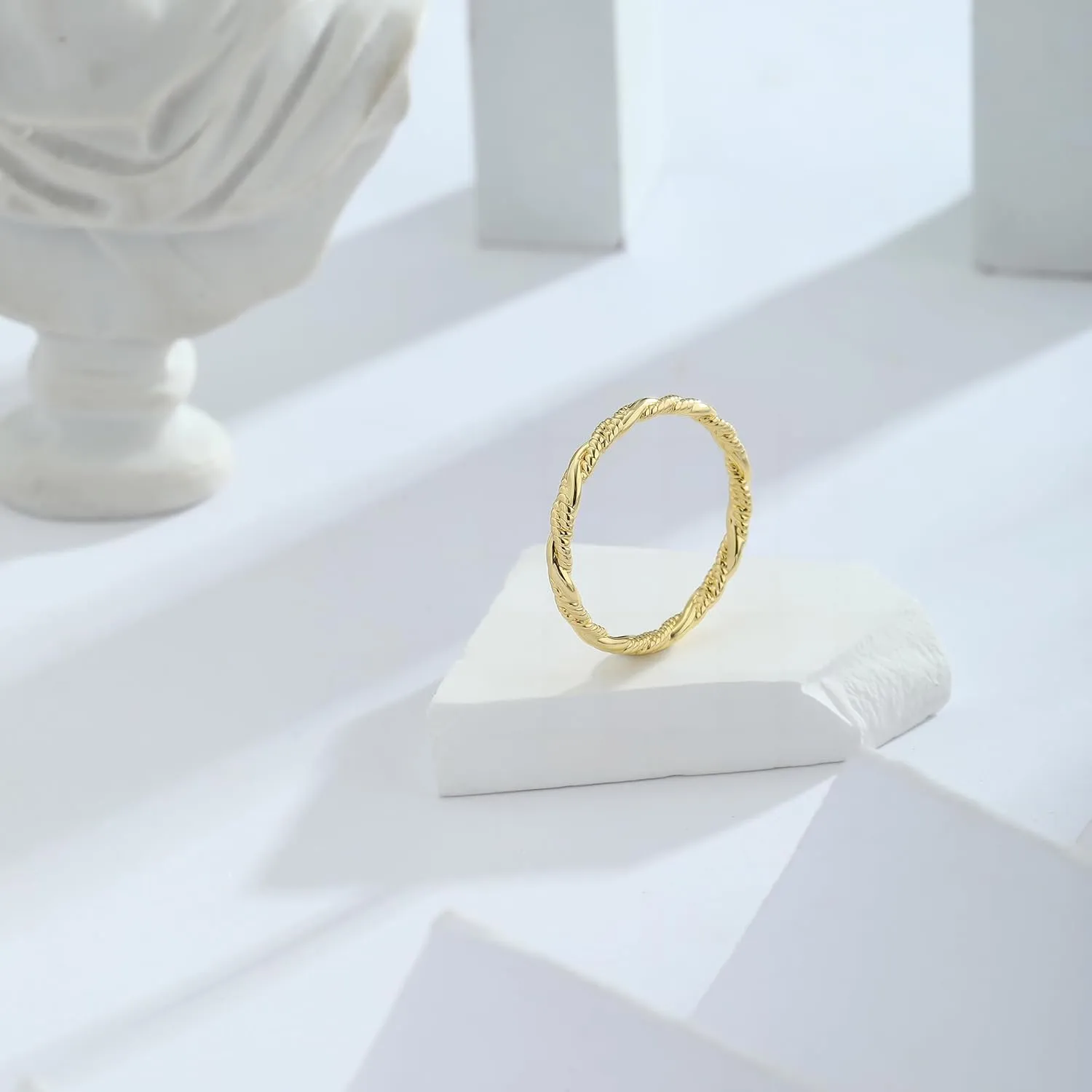 Gold Rings for Women Open Ring Adjustable Heart/Cuban/Wave/Twist Ring Engagement Wedding Jewelry Gift Promise for Her