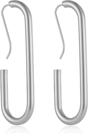 Gold Safety Pin Earrings for Women Silver Paper Clip Earrings Minimalist Long Huggie Hoop Earrings Unique Gold Earrings Dressy Silver Statement Earrings Chunky Thin Hoop Earrings