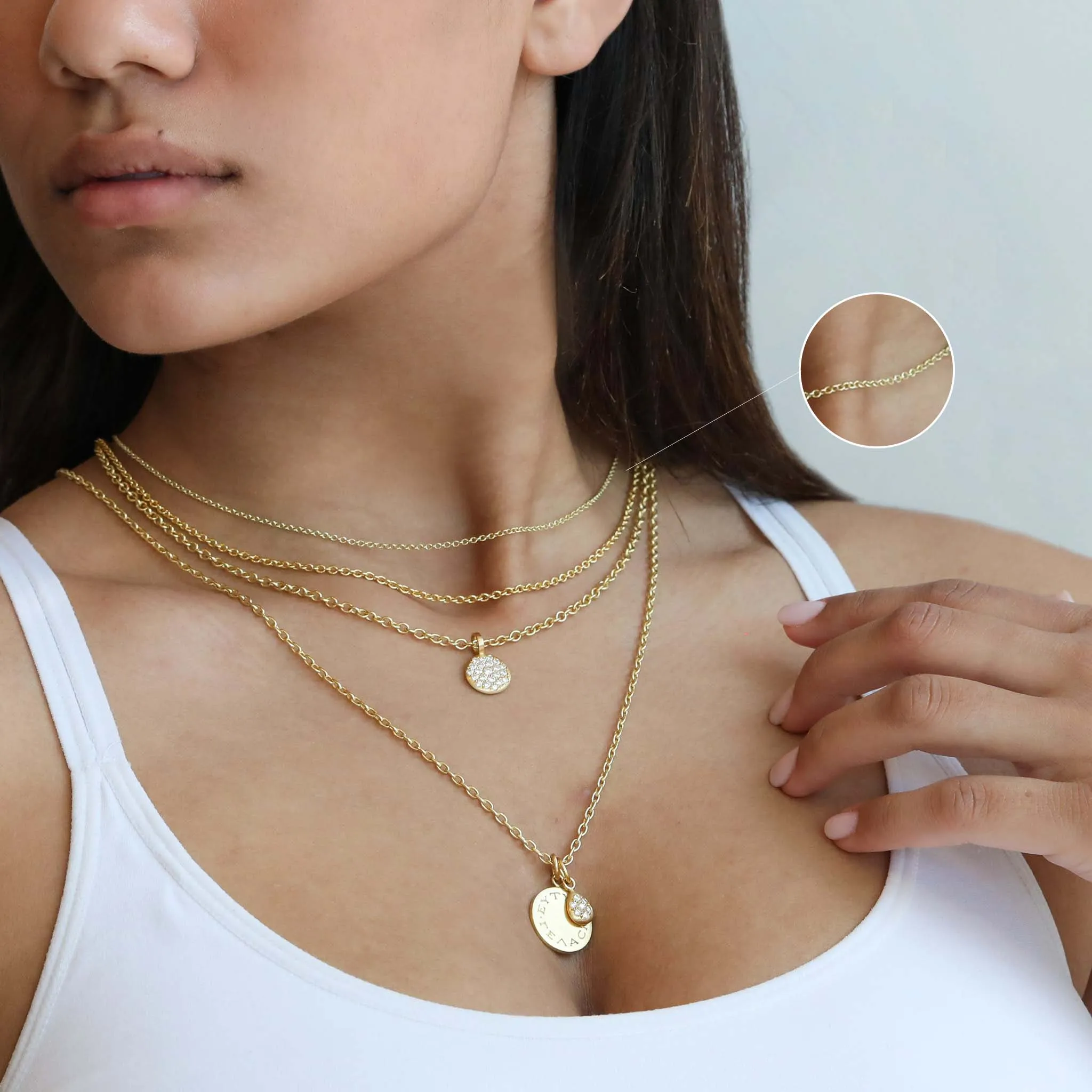 Gold Thin Cable Chain in 16