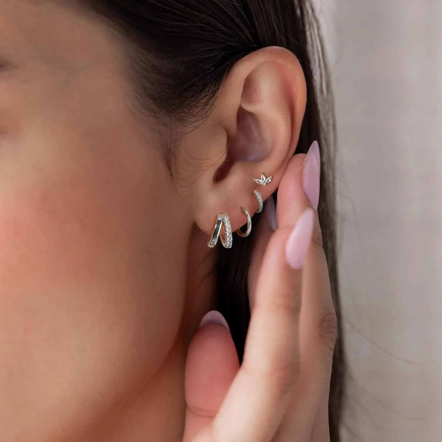 Gold/Silver Hypoallergenic Surgical Steel Earrings for Sensitive Ears,Gold Hoop Earrings Set for Women Dainty Stud Huggie Hoop Earring Set Trendy Lightweight Huggie Hoop Earrings Jewelry for Women