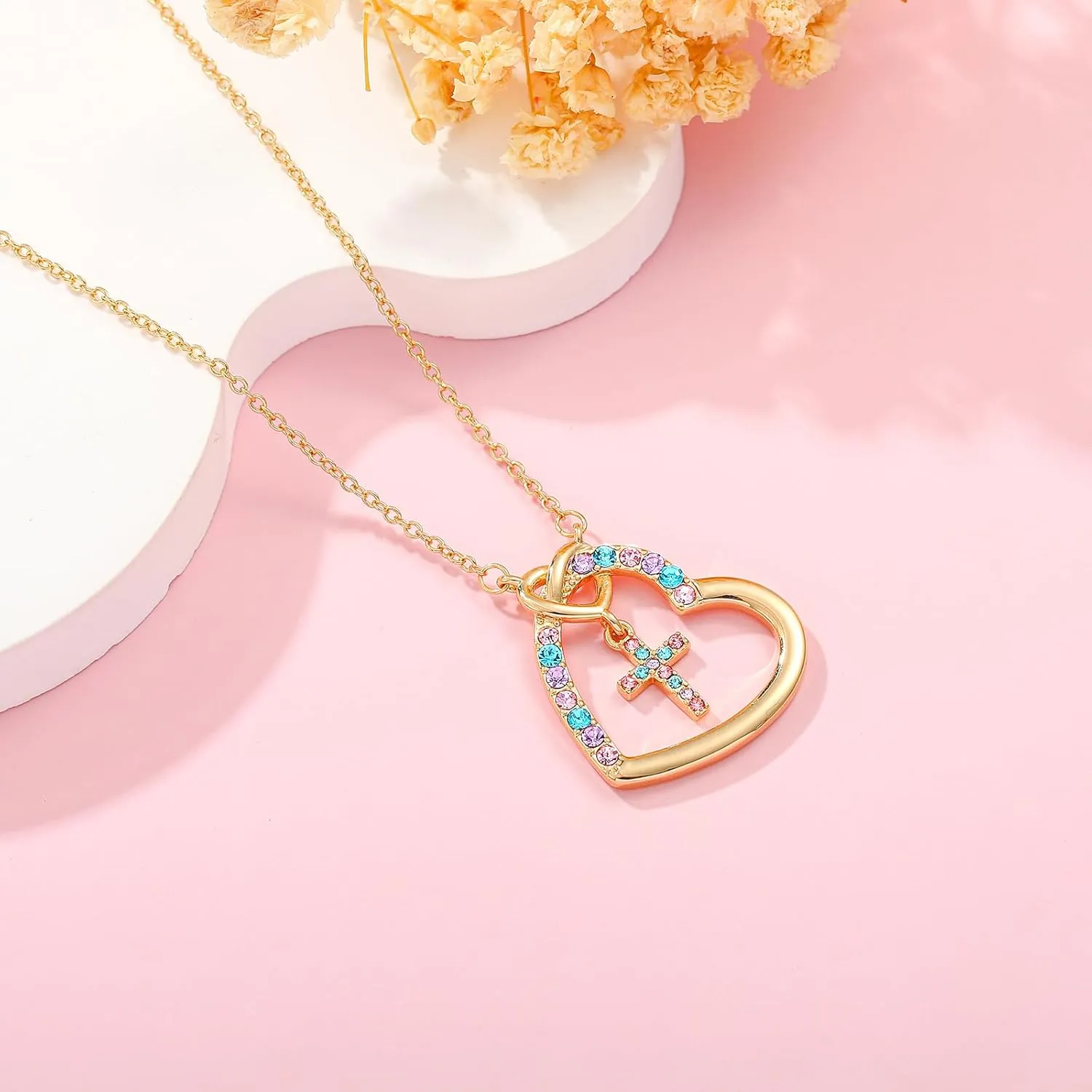 Graduation Gifts for Her, Kindergarten Preschool 5th 8th High School Cross Necklaces for Girls Teens Women Jewelry