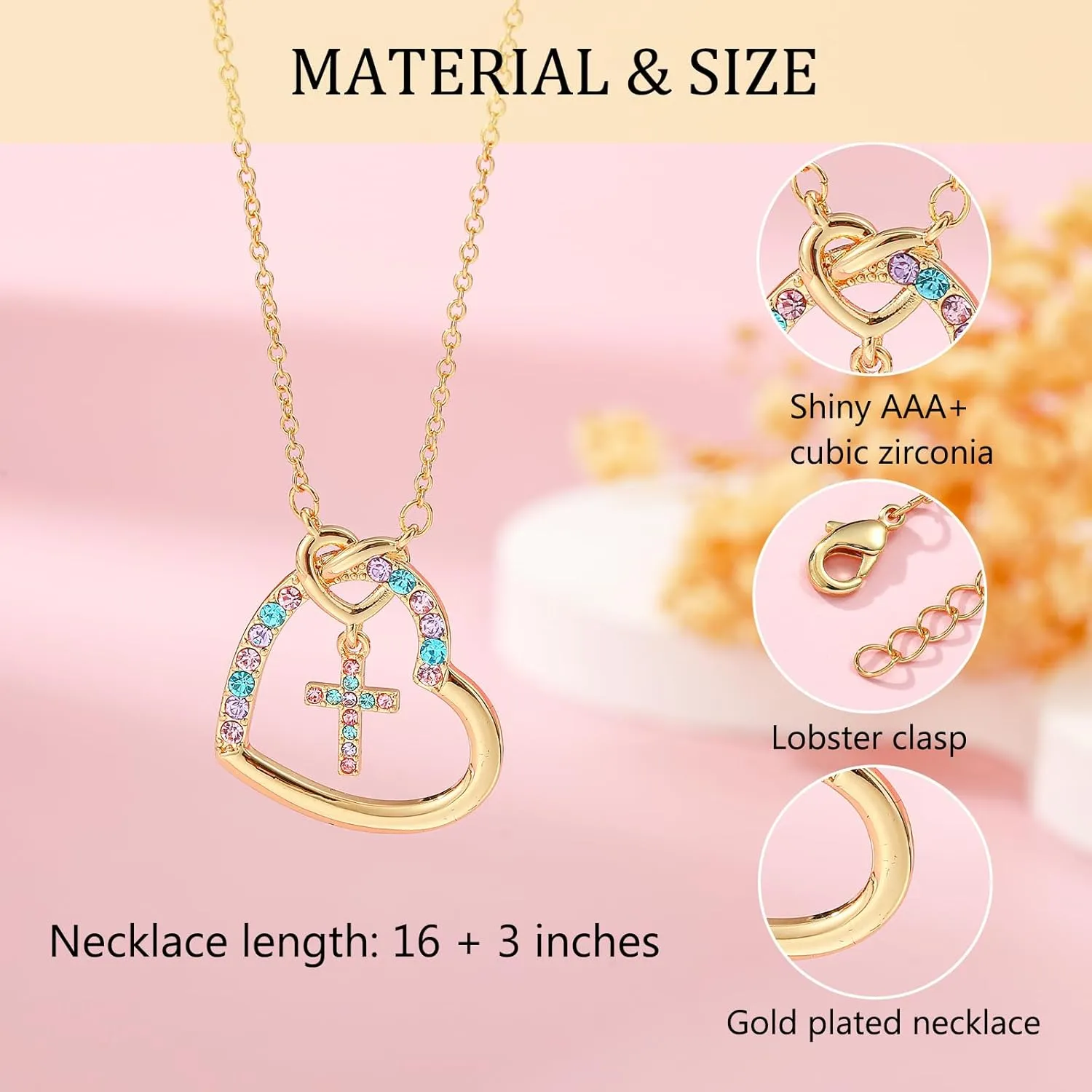 Graduation Gifts for Her, Kindergarten Preschool 5th 8th High School Cross Necklaces for Girls Teens Women Jewelry