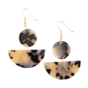 Half Moon Blonde Tortoise Earrings