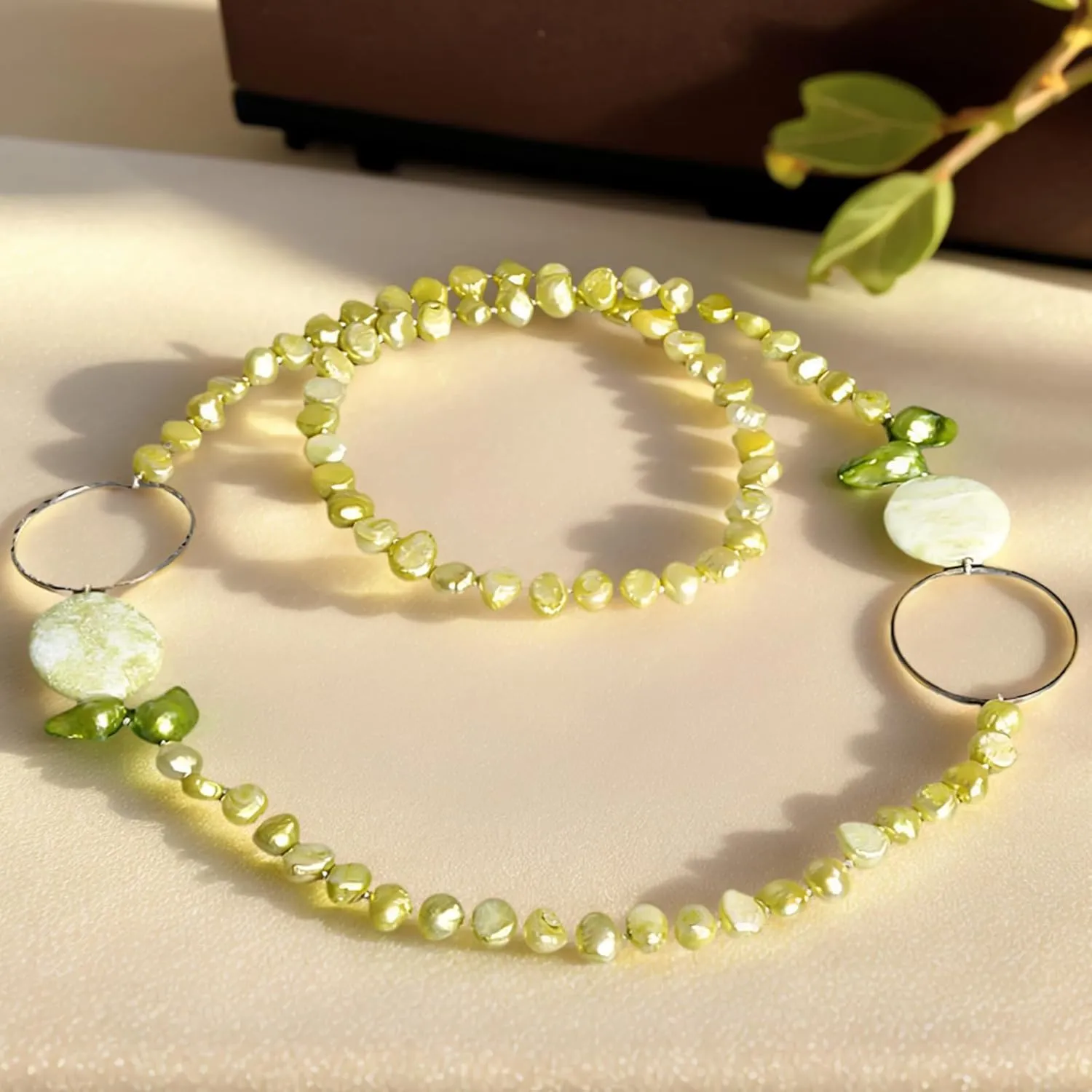 Handmade black agate and classic white freshwater pearl necklace. Textured silver loops and beads. 30" strand. Mothers Day - Gift for Mother, Wife, Anniversary Luxury Jewelry Gift