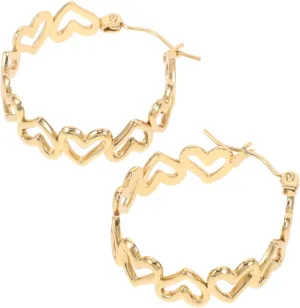 Heart Hoop Earrings for Women Stainless Steel Fashion Earrings Gold Finish Elegant Minimalist Design for Sensitive Ears for Any Occasion